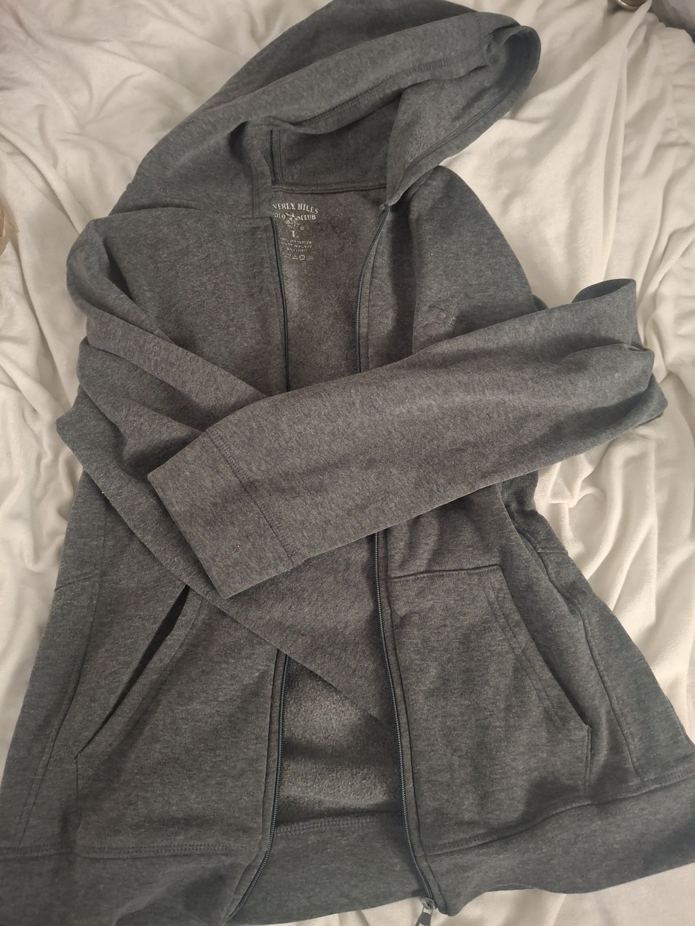 U.S. Polo Assn. Grey Full-Zip Hooded Sweatshirt